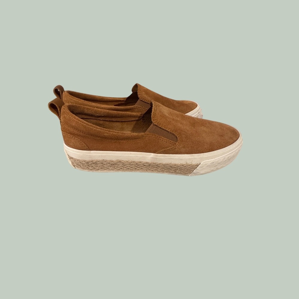 Sperry Crest Vibe Platform Suede Espadrille Slip On Sneakers Tan 9.5